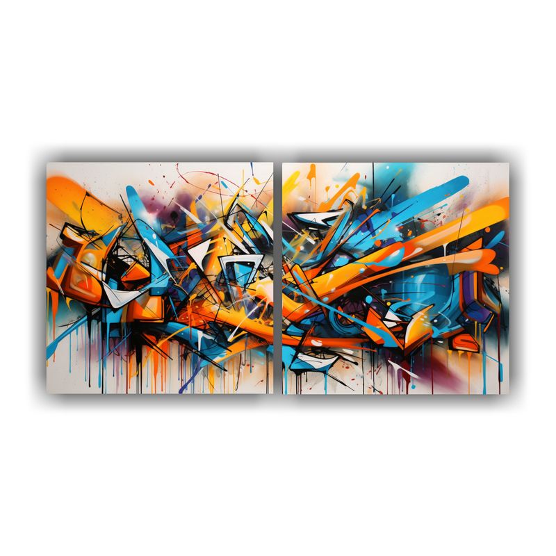 GENERICO - Pinturas Decorativas De Fusión Abstracta De Graffiti Y Ener 160x80cm