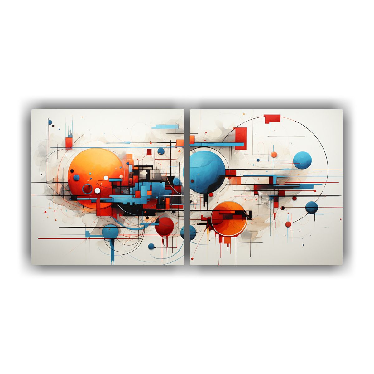 GENERICO - Lienzos Abstractos Para Oficina De Dos Artes Finas 160x80cm