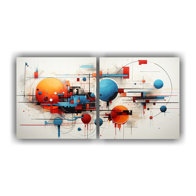 GENERICO - Lienzos Abstractos Para Oficina De Dos Artes Finas 160x80cm