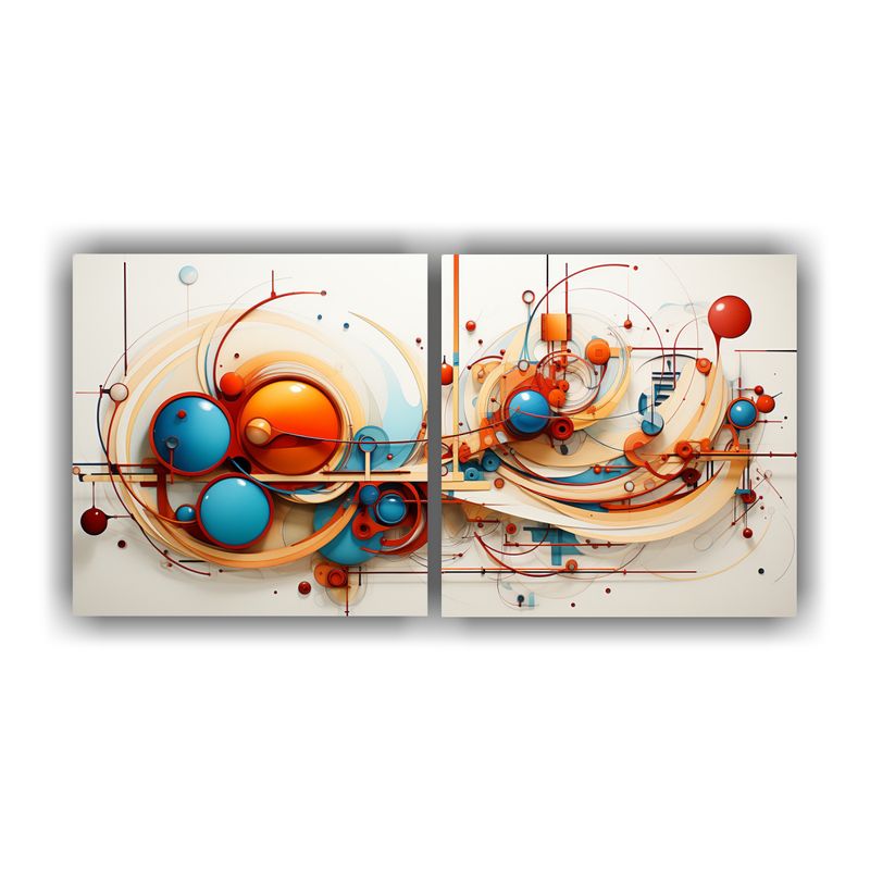 GENERICO - Pinturas De Decoración Temática Abstracta De Dos Artes De  160x80cm