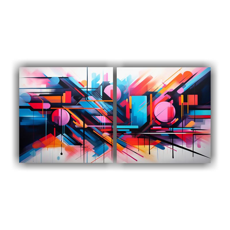GENERICO - Pinturas Abstractas De La Energía De Una Ciudad En Lienzo 160x80cm