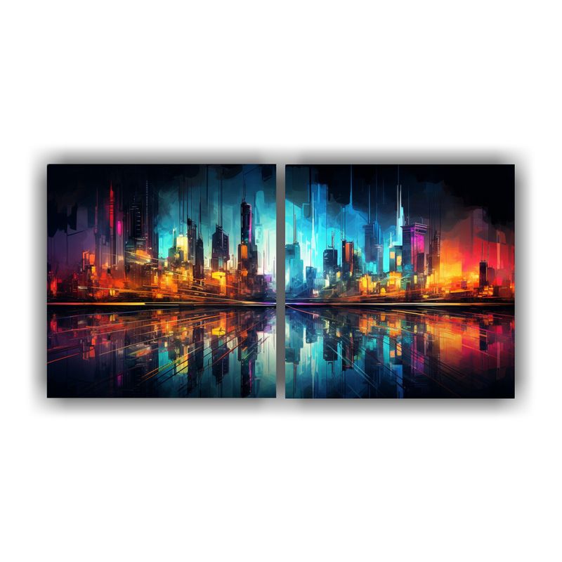 GENERICO - Pinturas Decorativas Del Baño De La Ciudad Abstracta En Luc 160x80cm