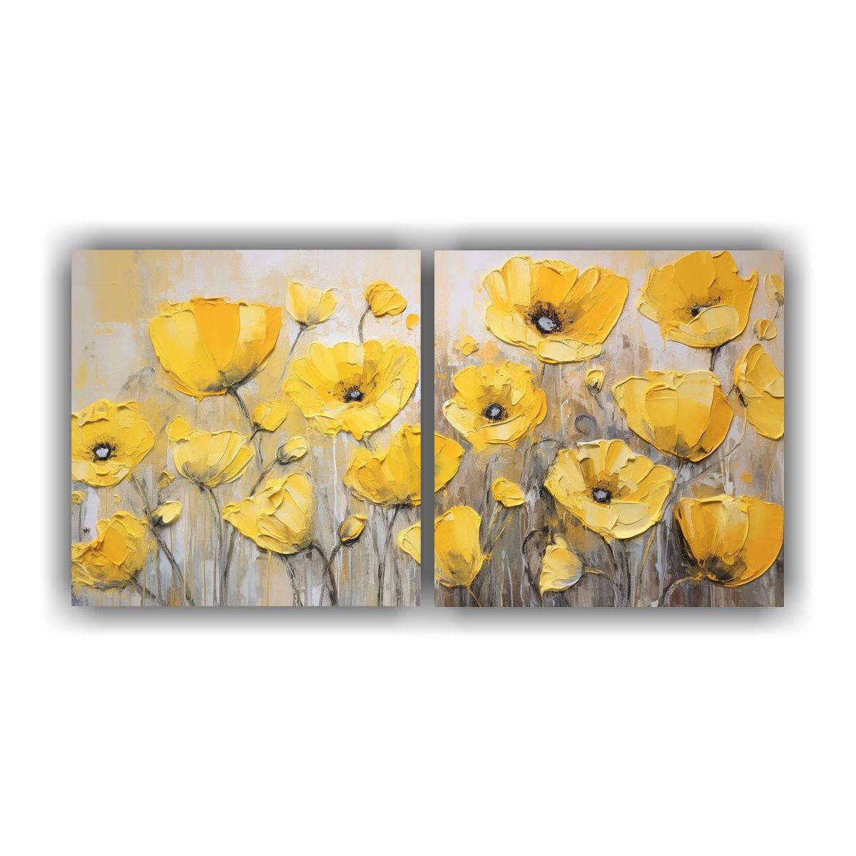 GENERICO - Pintura Alta Calidad Urbano Yellow POPPIES En Lienzo Estilo 160x80cm