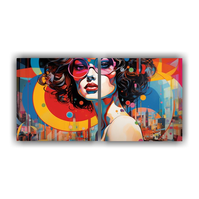 GENERICO - Cuadro De Mujer En El Centro Del Arte Pop Vibrante Para Sala 160x80cm