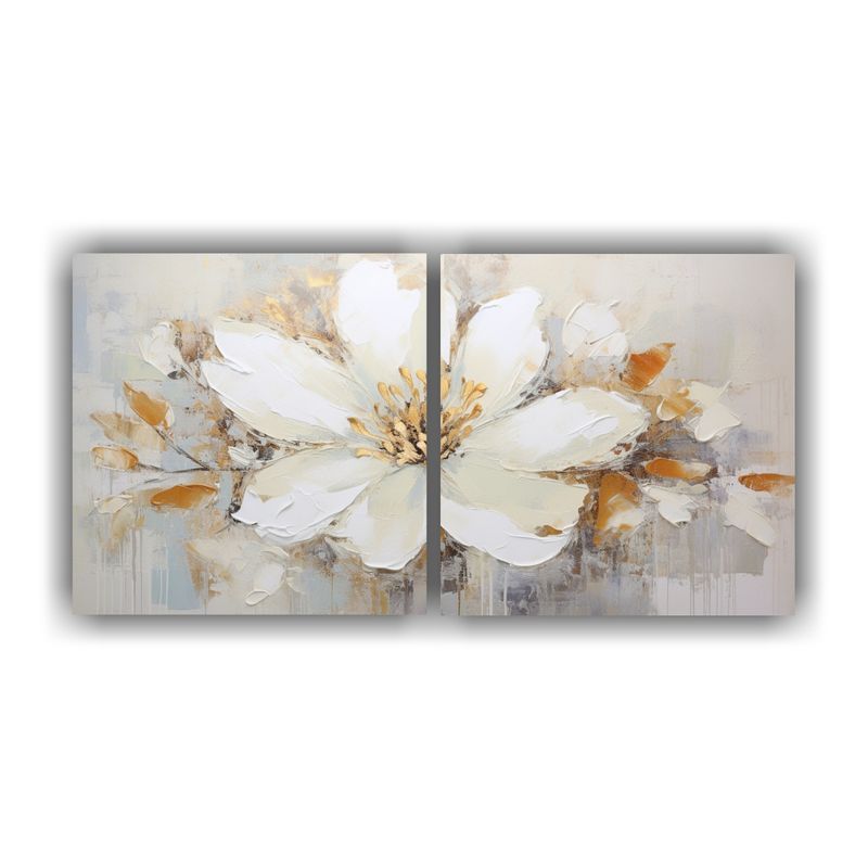 GENERICO - Pintura En Lienzo Estilo Moderno De Flor Blanca 160x80cm