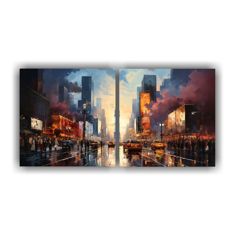 GENERICO - Cuadro Decorativo Del Paisaje Visual De La Calle De Time Squ 160x80cm