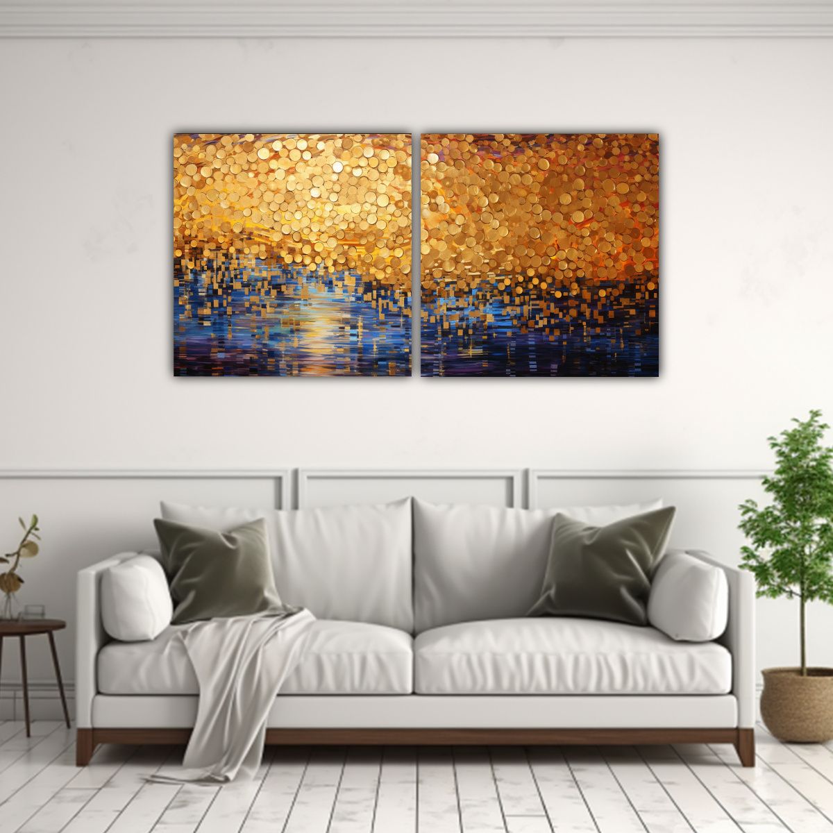 GENERICO - Cuadro Decorativo: Abstracción Resistente Estilo Puntillism 160x80cm