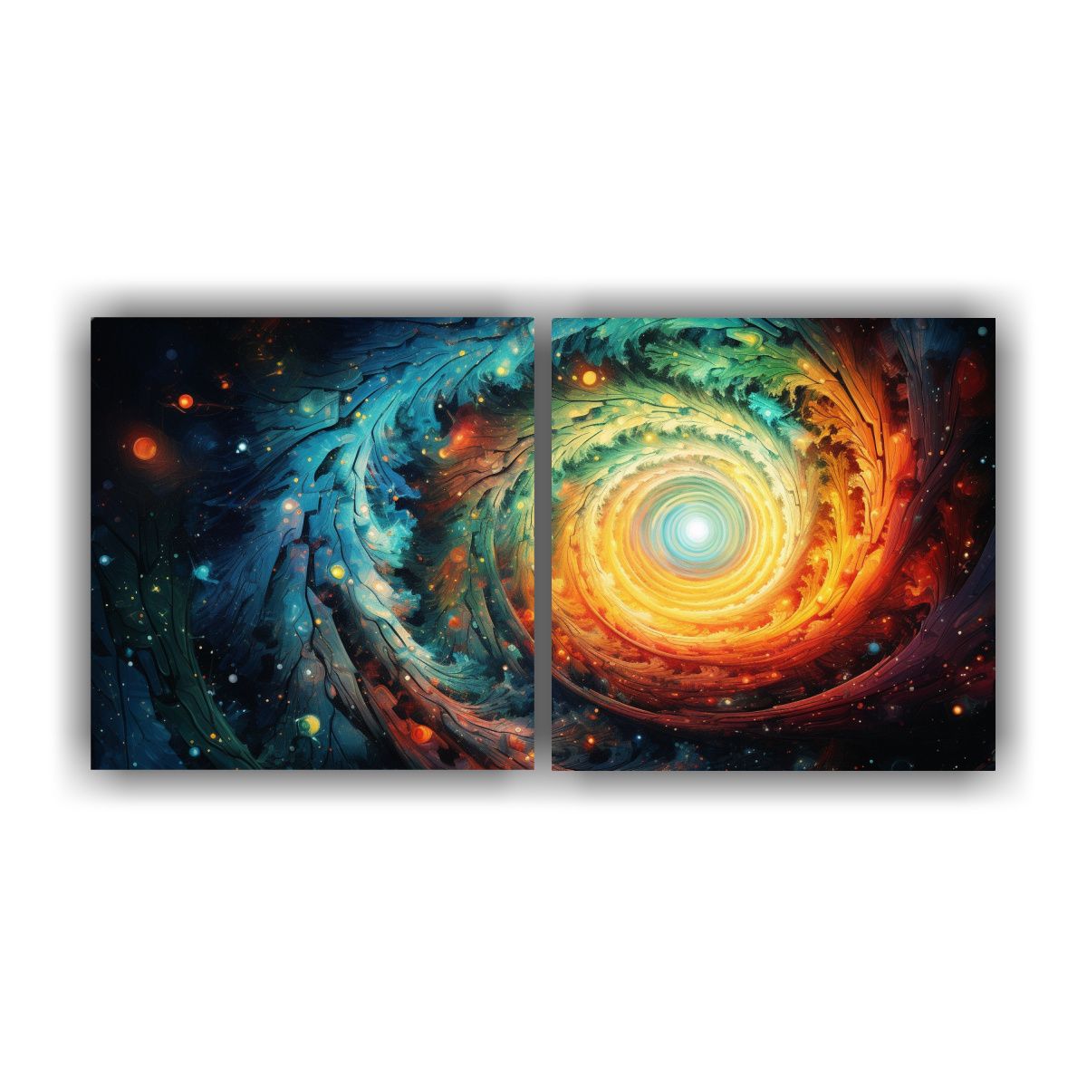 GENERICO - Conjunto 2 Telas En Bastidor Temática Enigma Del Universo E 160x80cm