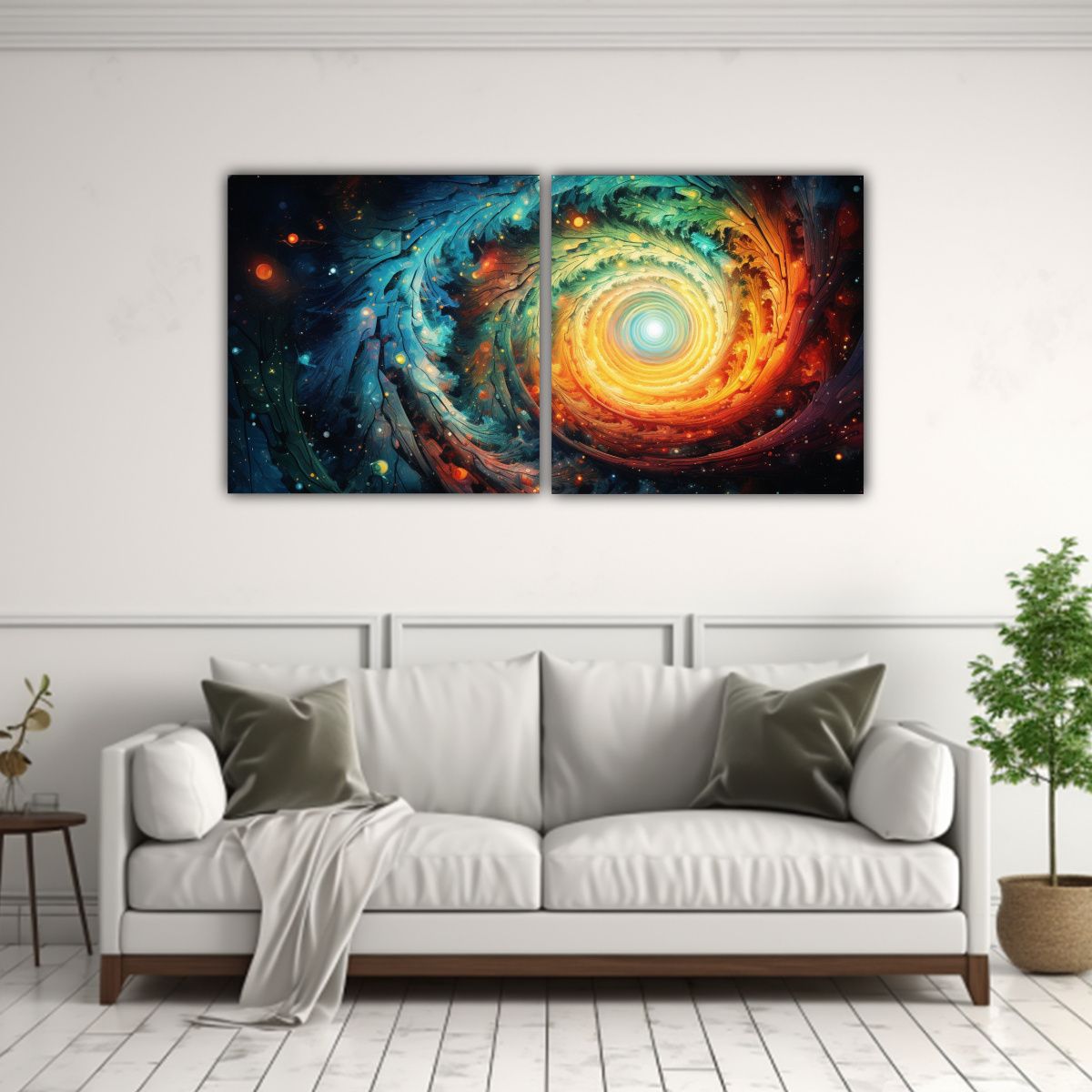 GENERICO - Conjunto 2 Telas En Bastidor Temática Enigma Del Universo E 160x80cm