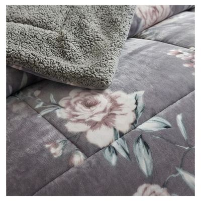 Imagen 2 del producto Cobertor Chiporro Invierno 2 Plazas - Gris Flores M86