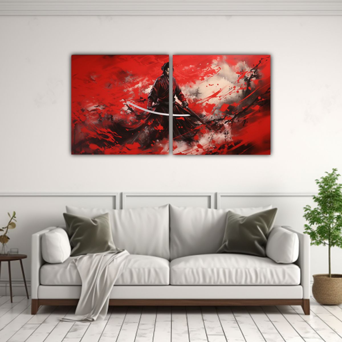 GENERICO - Diptico Majestuosas Telas Sublimadas De La Honor Y Valentía 160x80cm