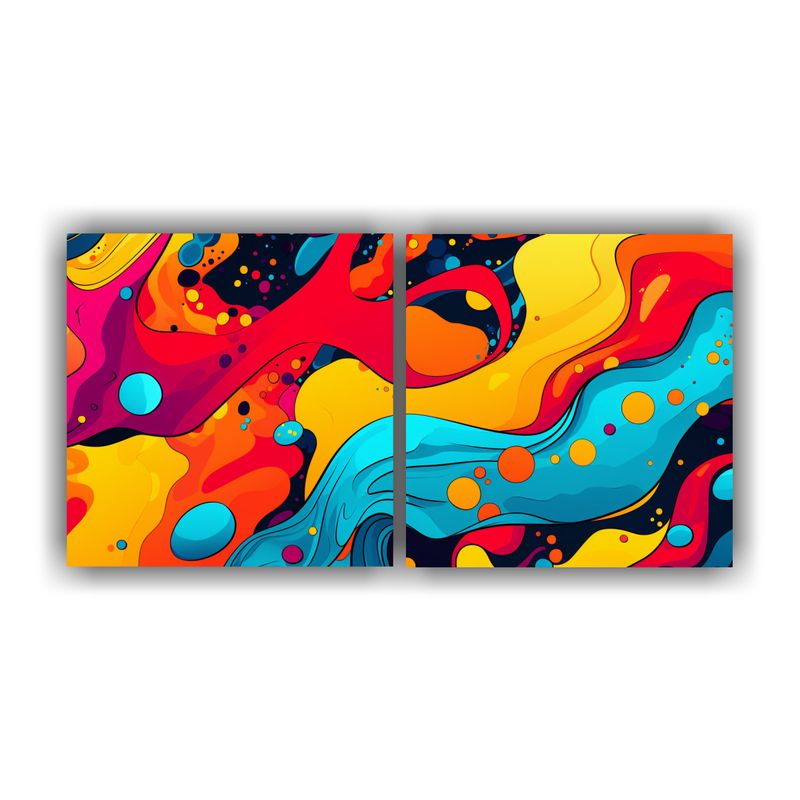 GENERICO - Cuadro De Pared Abstracta En Estilo Popart A Todo Color 160x80cm
