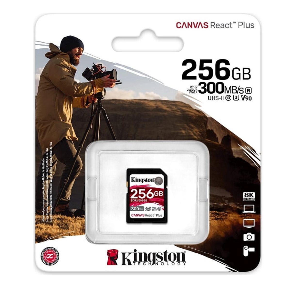 KINGSTON - Memoria SD Kingston Canvas React Plus 256Gb V90 UHS-II