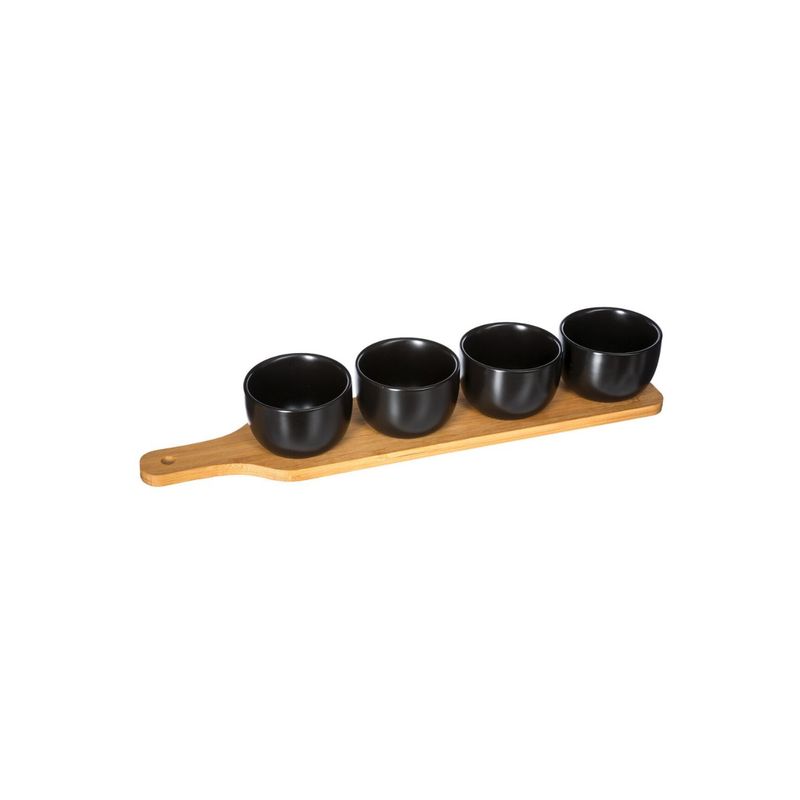 SECRET DE GOURMET - SET TABLA + 4 POSILLOS APERITIVO BLACK ED. SECRET DE GOURMET