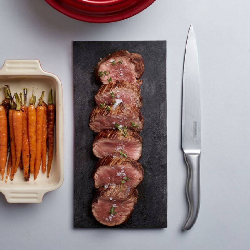 LE CREUSET - Cuchillo Talle de Acero Damasco 20cm con mango de acero inoxidable