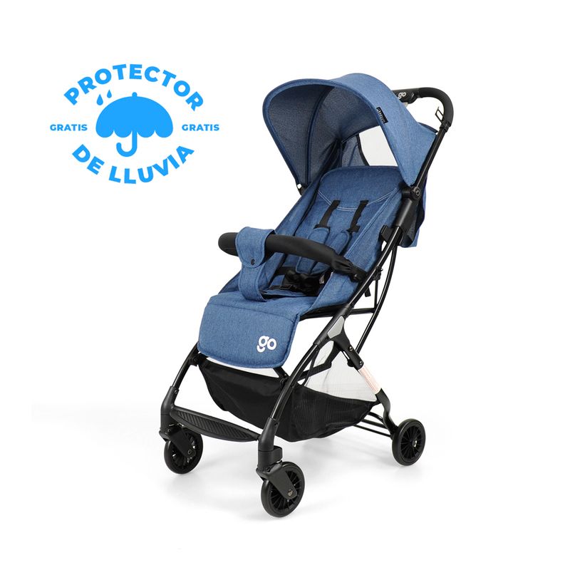 BBPRO - COCHE GO AZUL + PROTECTOR DE LLUVIA