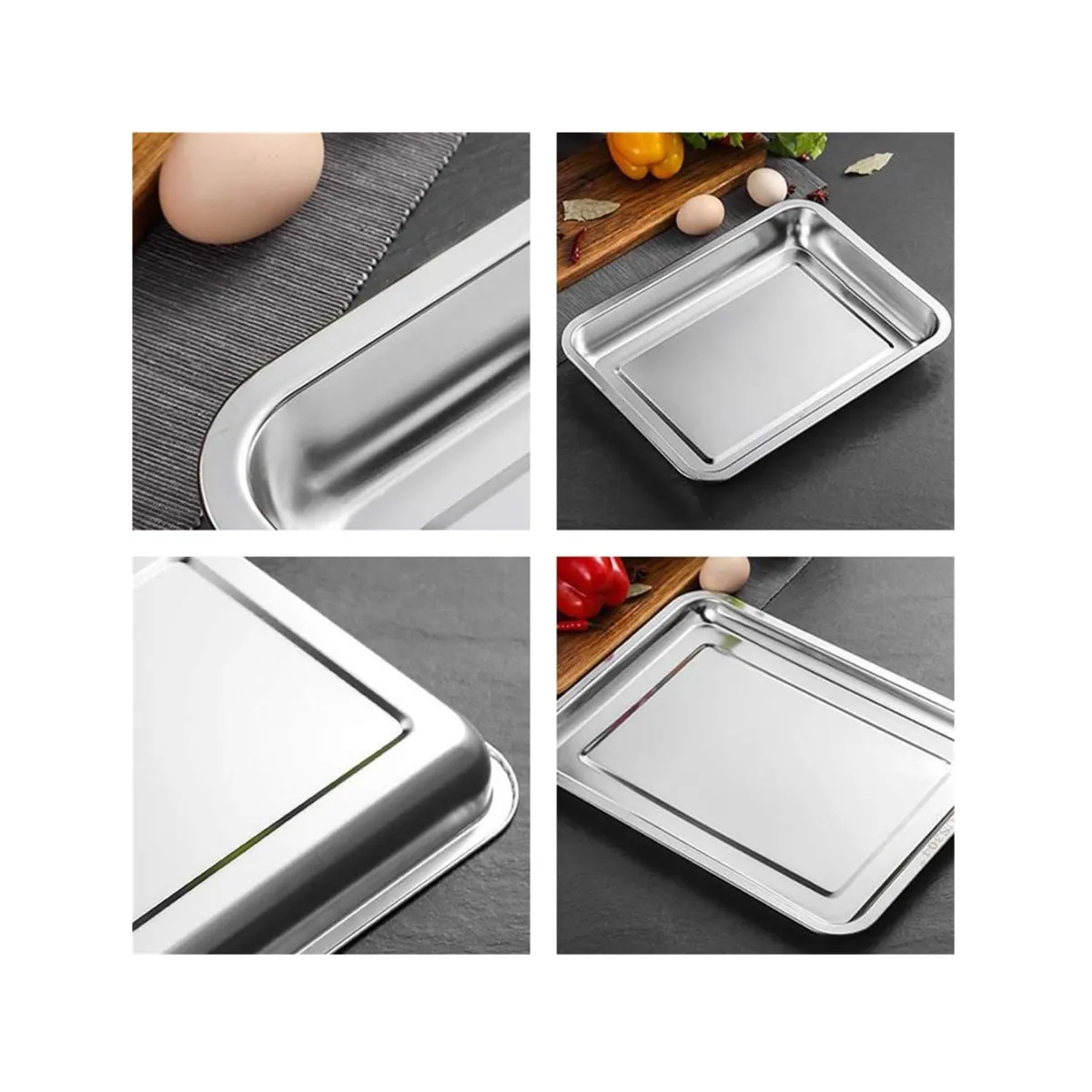 GENERICO - Bandeja Profunda Horno Parrilla Acero Multiuso 35 x 26