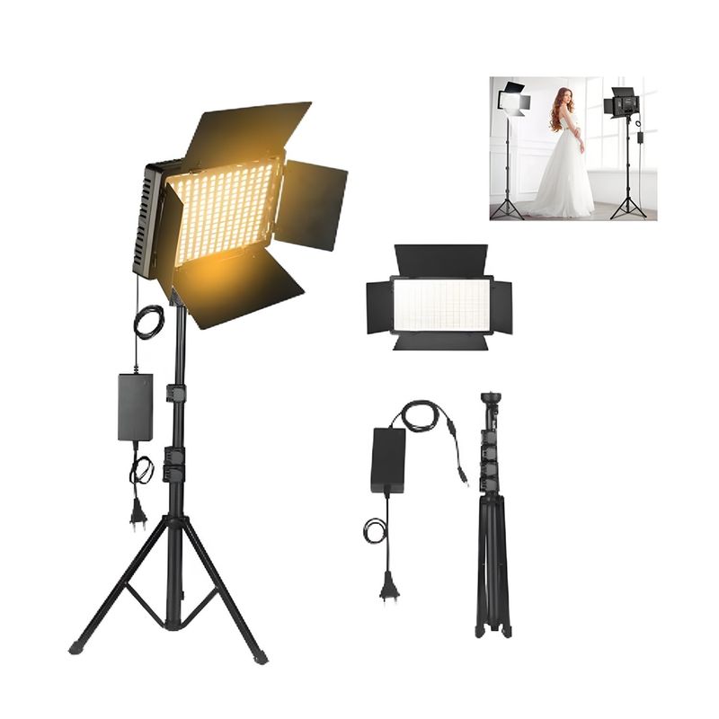 GENERICO - Potente Panel Luz Led U800 + 2 Baterias + Tripode Fotografia