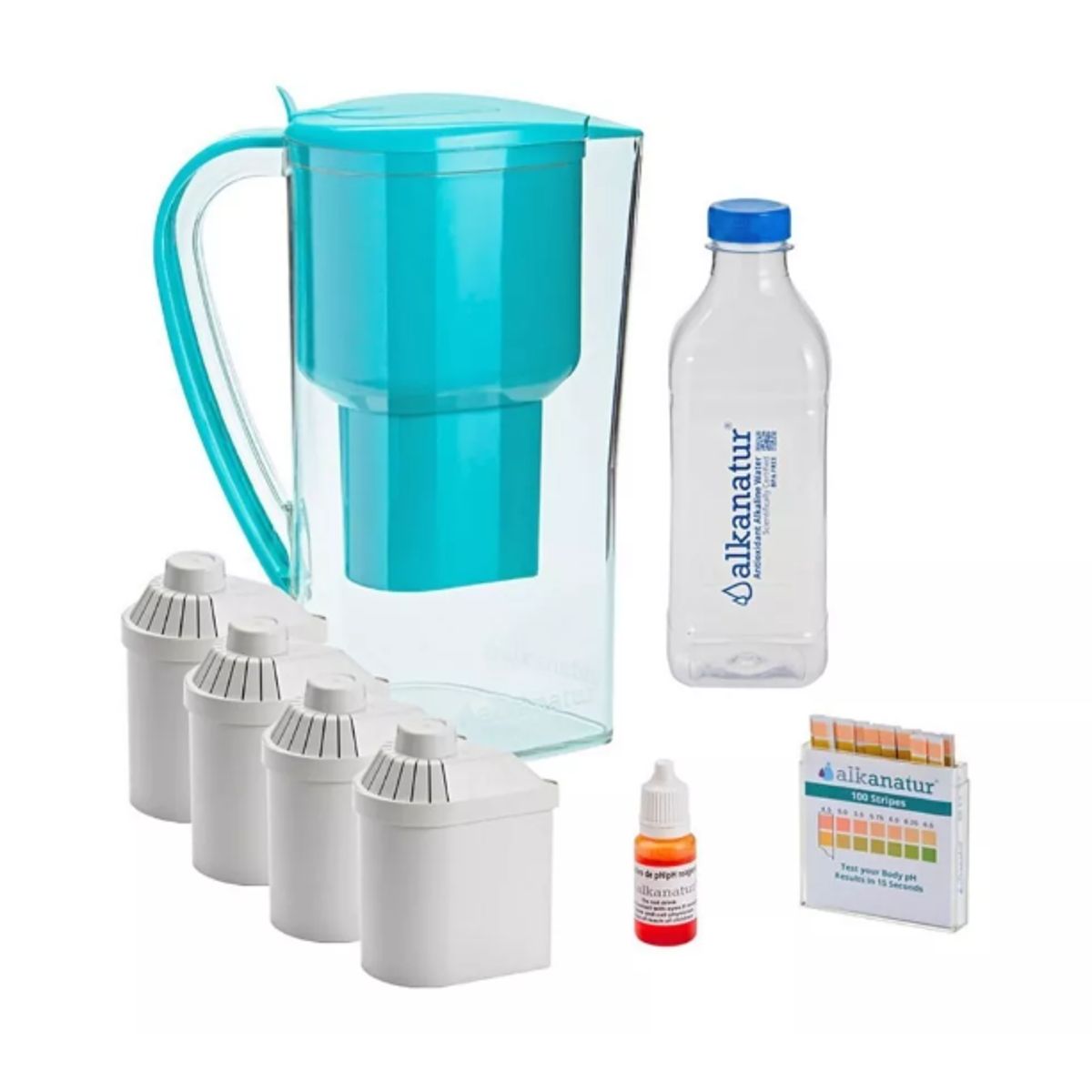 ALKANATUR - Jarra que Alcaliniza e Ioniza el Agua - Incluye Pack Anual de Filtros