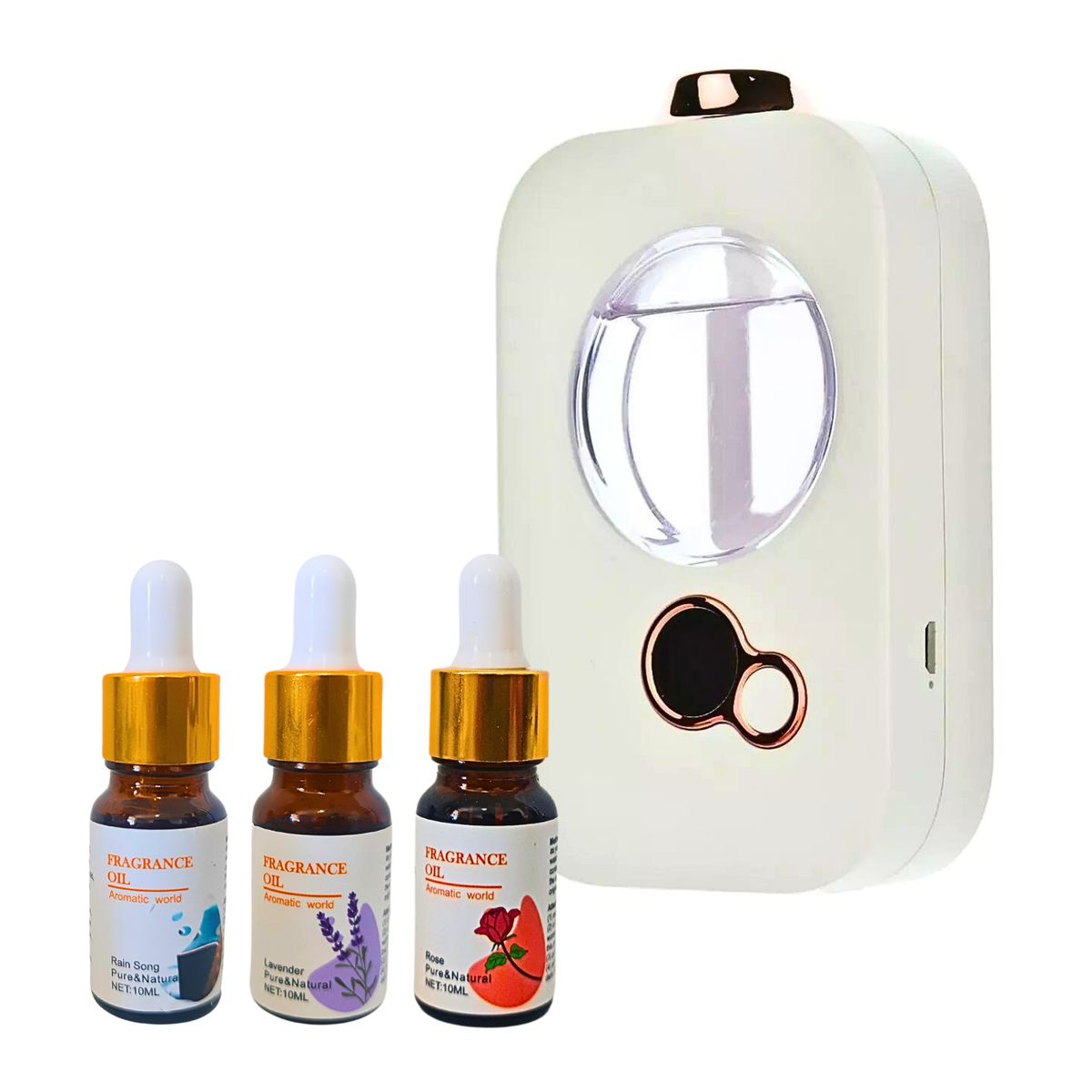GENERICO - Pack Humidificador Led + 3 Intensas Esencias Aromas Kit