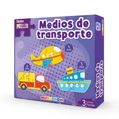 MUNDICROM - Puzle Medios De Transporte 3 figuras, Peque puzle, 3 Años