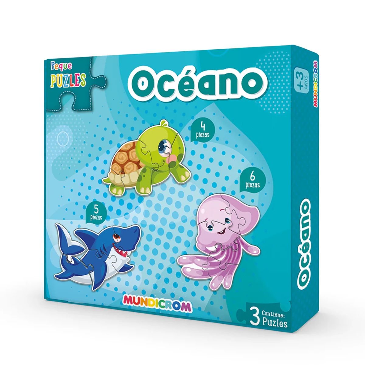 MUNDICROM - Puzle Oceano 3 Figuras, Peque Puzle, Para 3 Años - Mundicrom