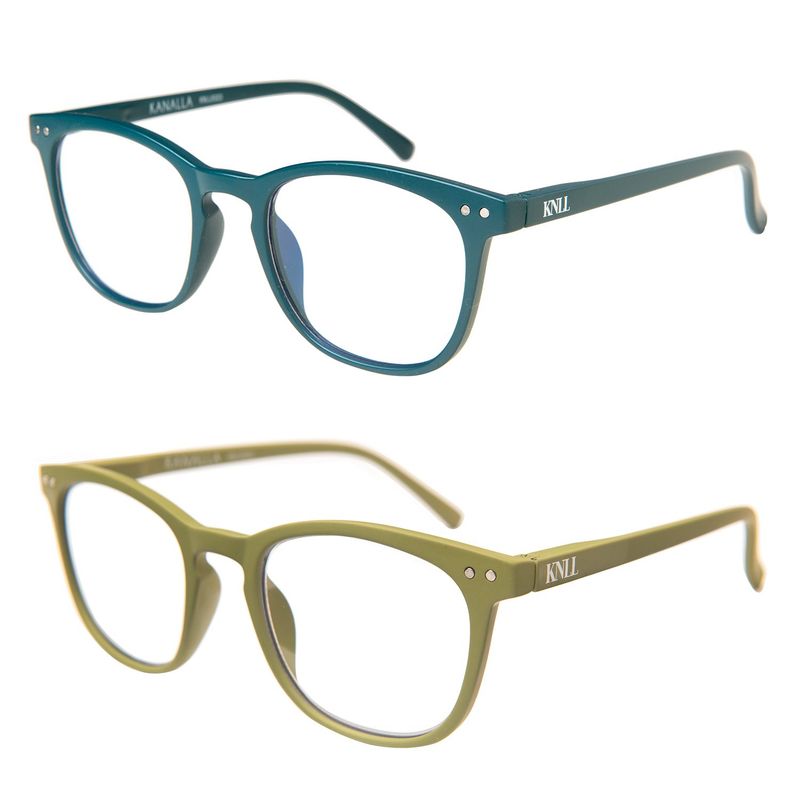 KANALLA - Pack 2 Lentes de Lectura Filtro Luz Azul y UV mod Avocat /Petróleo Olivo 1.5
