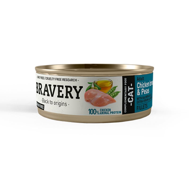 BRAVERY - Bravery Lata Chicken & Peas Adult Cat 70gr