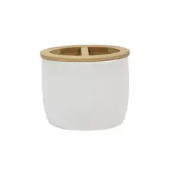NEWTREE - Porta Cepillo de Cerámica y Madera