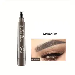 GENERICO - Lápiz Cejas Impermeable Efecto Microblading Marrón Gris