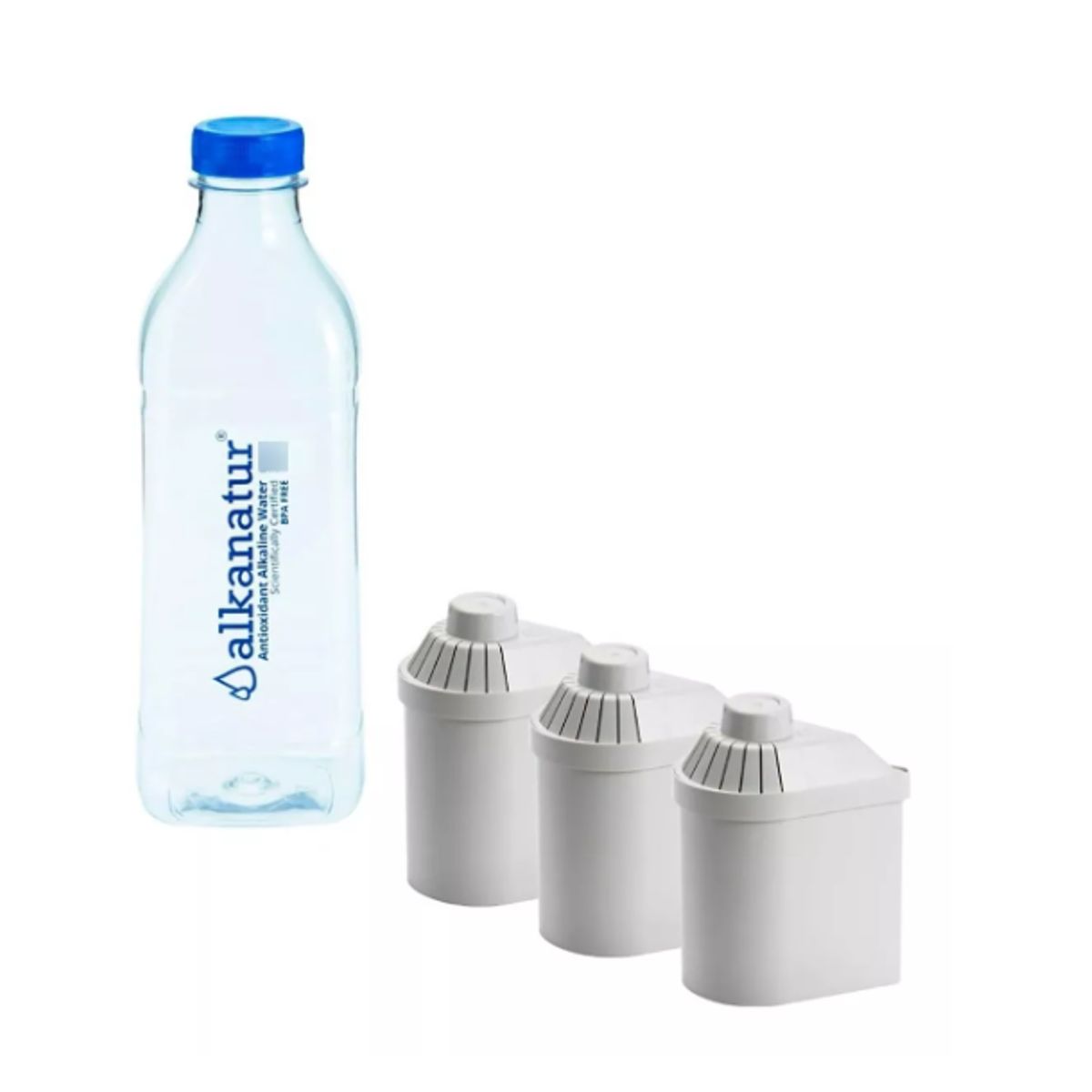 ALKANATUR - Pack Filtros Para Jarra Alkanatur + Botella Libre de BPA y Ftalatos