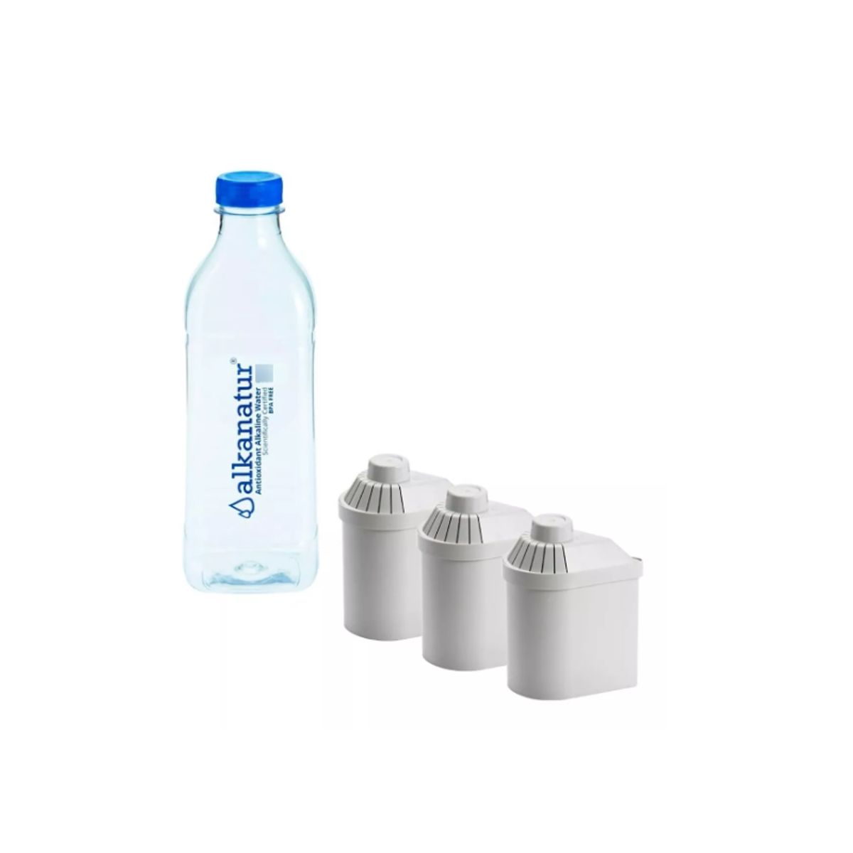 ALKANATUR - Pack Filtros Para Jarra Alkanatur + Botella Libre de BPA y Ftalatos