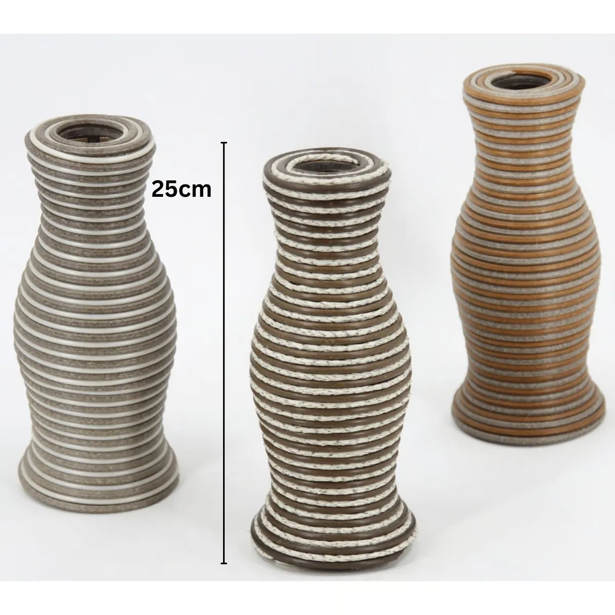 GENERICO - Florero Elegante Tejido Ratan Decoración Hogar