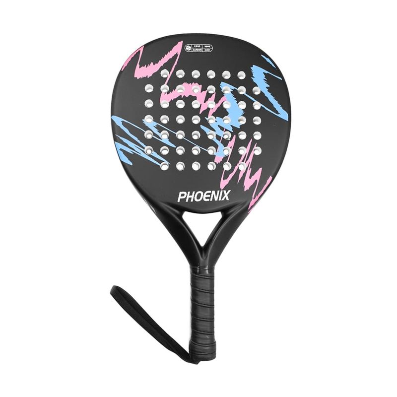 PHOENIX - Pala de pádel fibra de carbono Phoenix rosa + funda