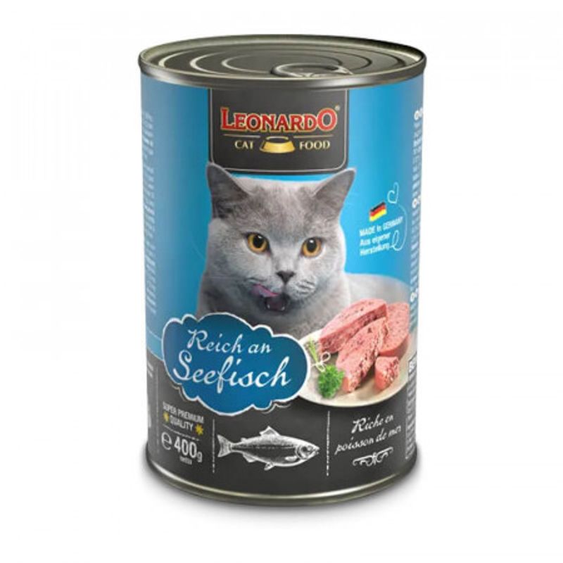 CAT FOOD LEONARDO - Leonardo Alimento Pack x 6 Latas Pescado Gato Lata 400gr