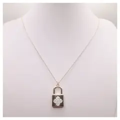 CAT JOYAS - Cadena enchapada en oro con colgante de candado corazón con circones