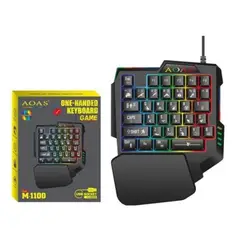 GENERICO - Teclado Gamer De 1 Mano Aoas M-1100 Negro