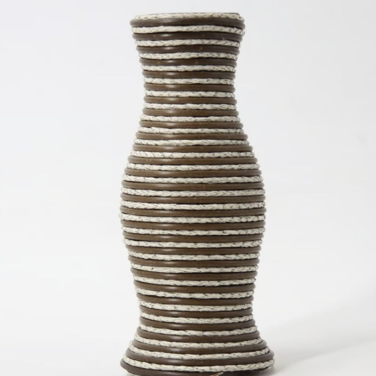 GENERICO - Florero Elegante Tejido Ratan Decoración Hogar