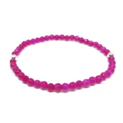 GENERICO - Pulsera de Ágata Facetada Fucsia Original