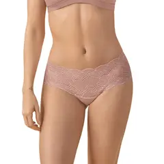 LEONISA - Calzón estilo pantaleta en encaje con transparencias y bordes redondeados 012969 Rosa