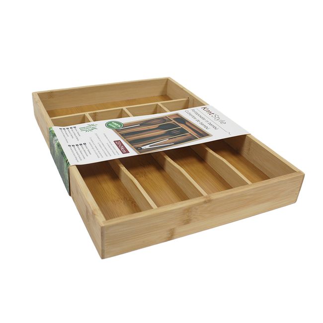 NEWTREE - Porta Cubiertos Organizador de Cocina Bambú 25x34cm