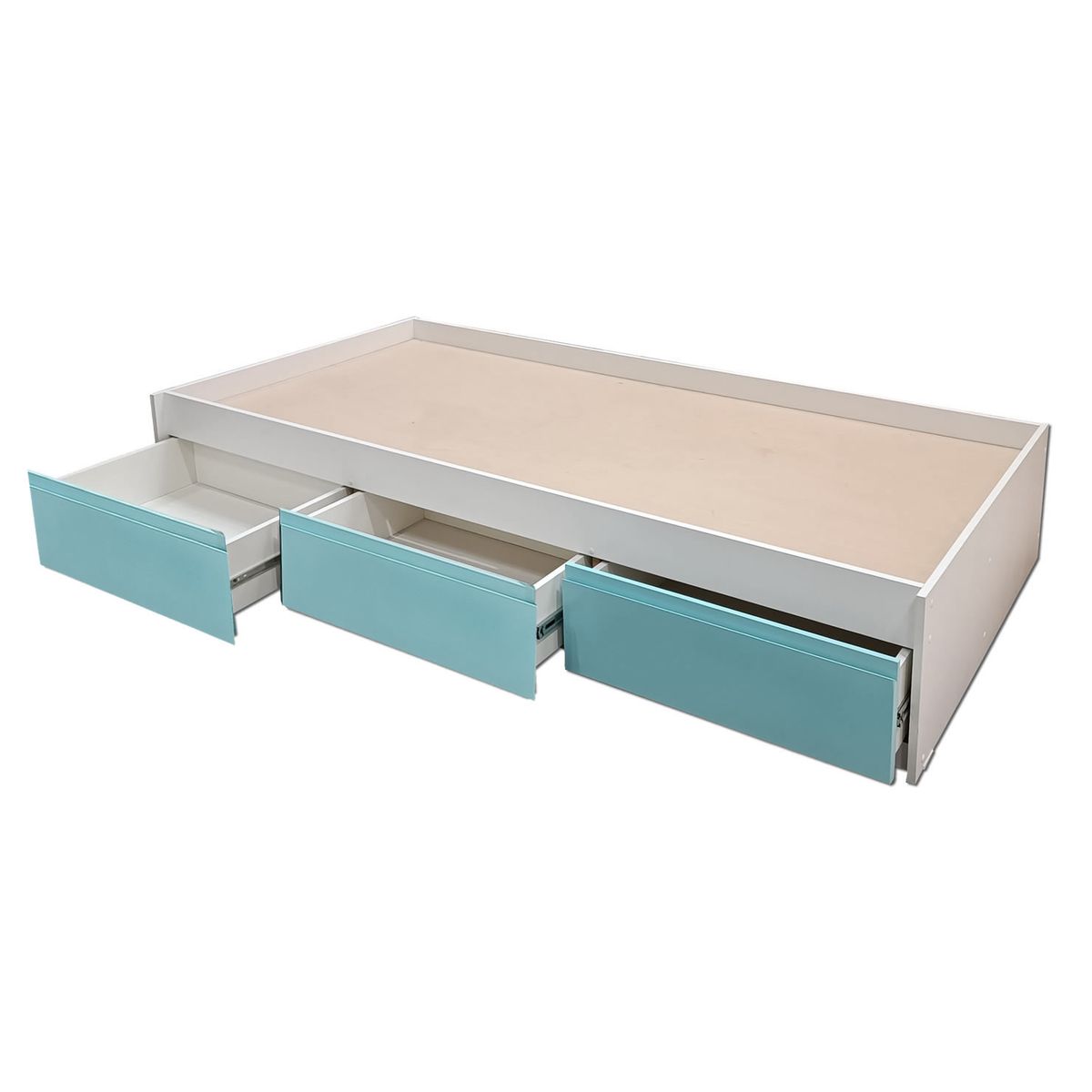 DECORACION CREATIVA - Cama Infantil 1.5 Plaza 3 Cajones Minimal (Celeste)