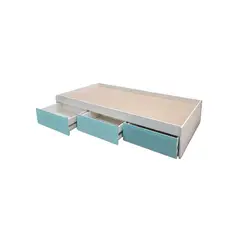 DECORACION CREATIVA - Cama Infantil 1.5 Plaza 3 Cajones Minimal (Celeste)