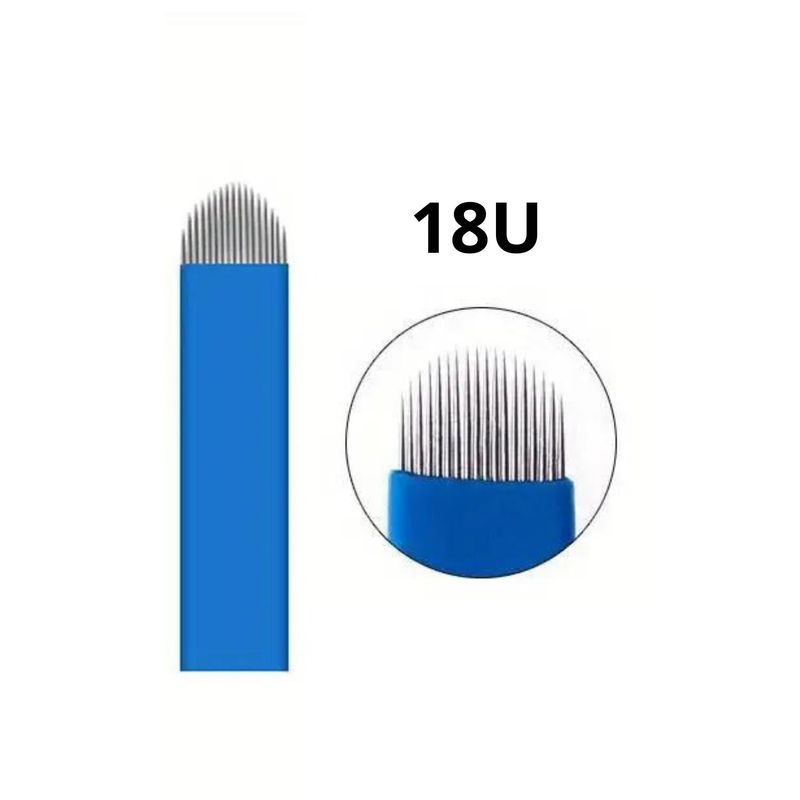 YOUR MEDICAL SKIN - Pack 10 Agujas Tebori Microblading Azul 18U