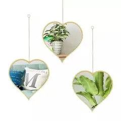 GENERICO - Set de 3 Espejos Corazones Colgantes