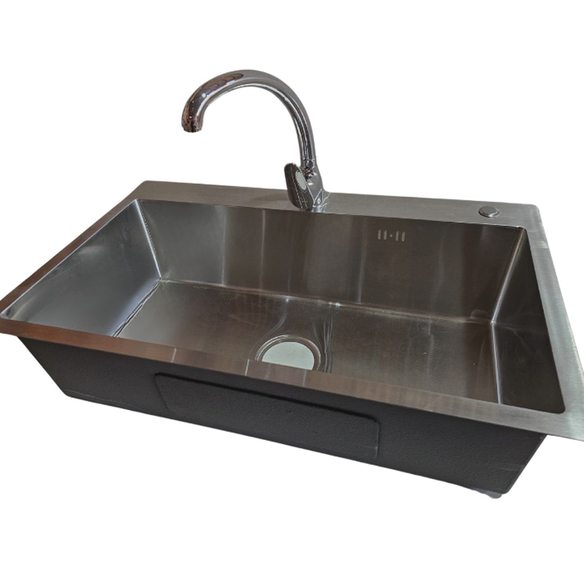 MODERN SPACE - Lavaplatos 75x45 Cm Plateado 2mm + Llave Monomando