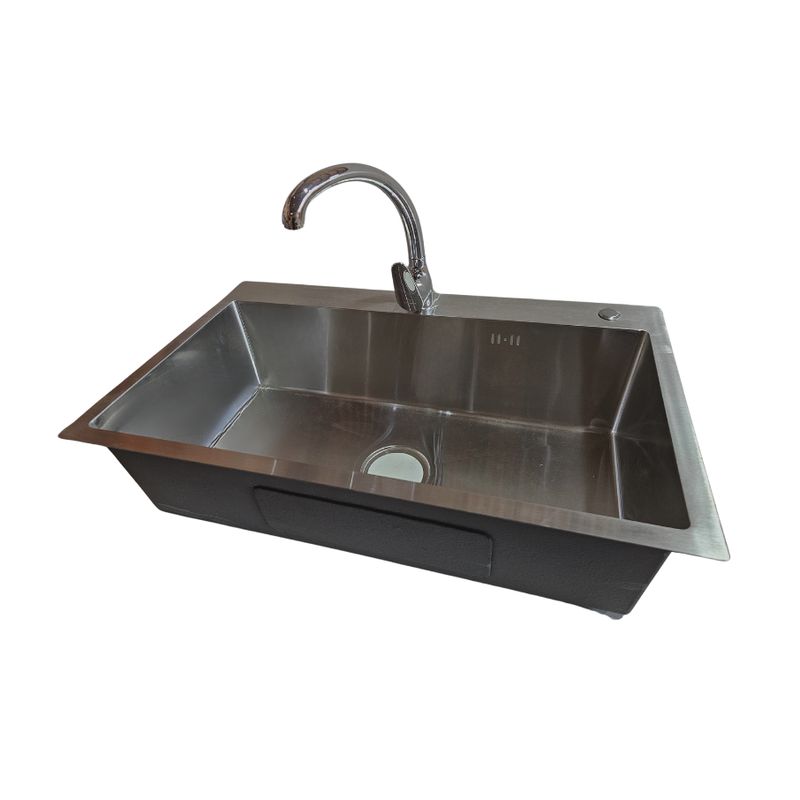 MODERN SPACE - Lavaplatos 75x45 Cm Plateado 2mm + Llave Monomando