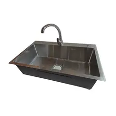 MODERN SPACE - Lavaplatos 75x45 Cm Plateado 2mm + Llave Monomando