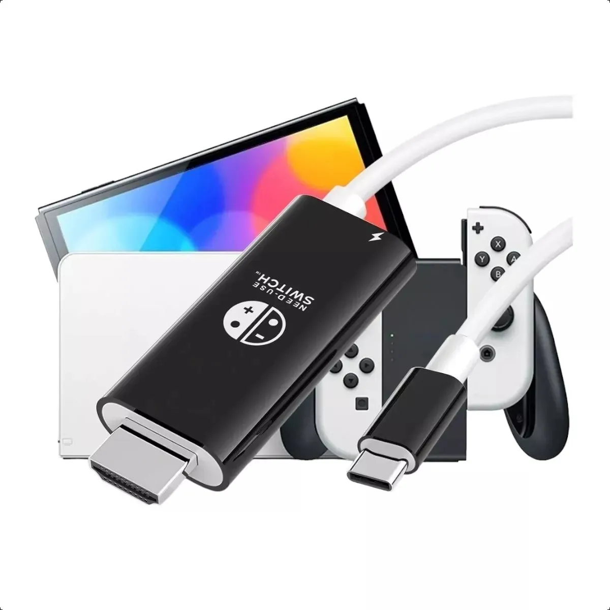GENERICO - Adaptador Cable Tv Para Nintendo Switch 4k Usb C Hdmi 1080p Blanco