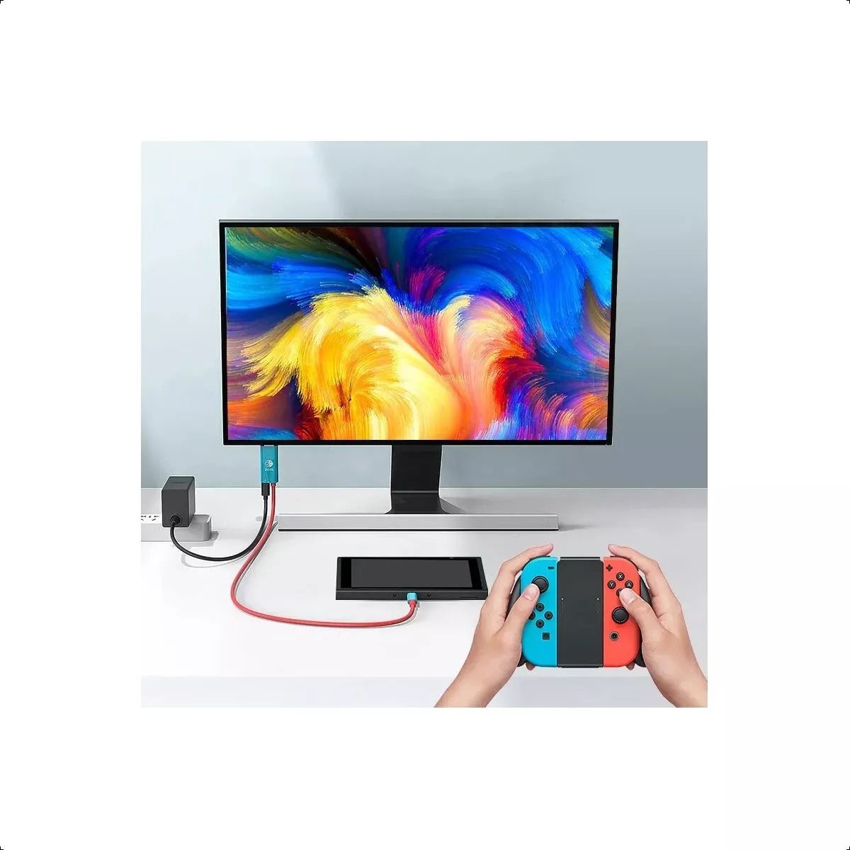 GENERICO - Adaptador Cable Tv Para Nintendo Switch 4k Usb C Hdmi 1080p Azul